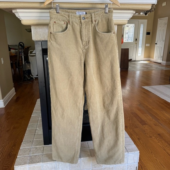 Motel Rocks Denim - Motel Rocks Wide Leg Corduroy Tan Jeans Size M